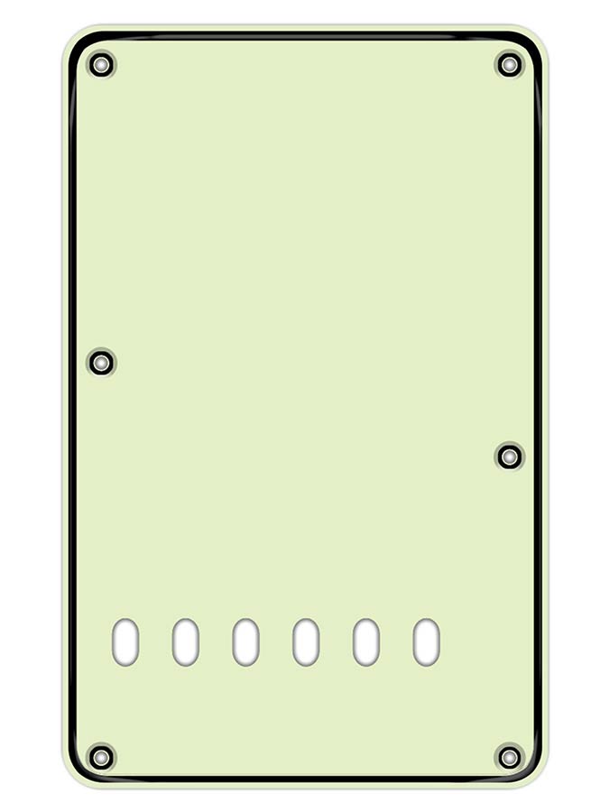 Boston BPL313-M Rugplaat, string spacing 11,2mm, mint, 3 ply, standaard Stallion, 86x138mm, linkshandig