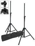 Boston BS-105-BKB Speakerstatief, zwart, max hoogte: 200 cm, luchtgeveerd, aluminium, lichtgewicht, 1 set incl. tas