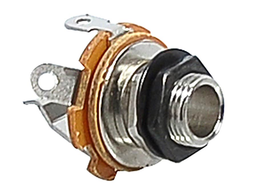 Boston SJ-2-BK Chassis connector jack, 6,3mm, 2-polig, zwart, M9