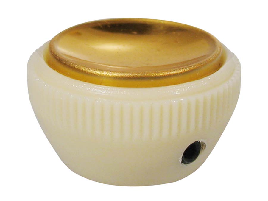 Boston KGI-160 Tea cup knob, Hofner violin bass 1963 model, gold and ivory, with set screw allen type