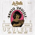 La Bella Acoustic Folk 4-snarige banjosnaren 023-032-0028-0023-0032