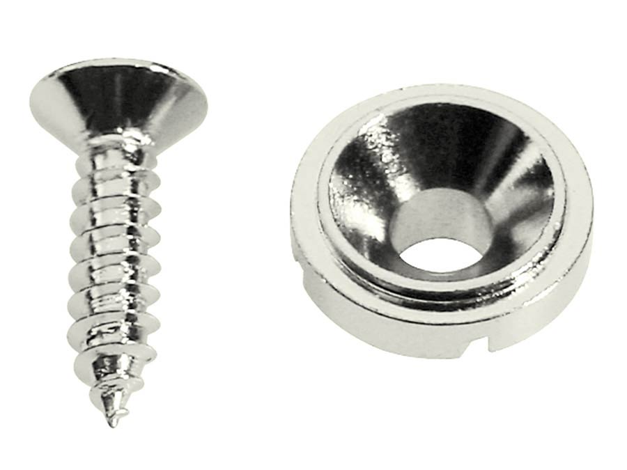 Boston SH-3-N Snaargeleider, knoop model, nikkel, inclusief schroef, diameter 10mm, hoogte 5mm