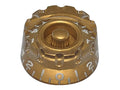 Boston KG-116 Speed knob (notched edge), for inch type pot shaft, transparent gold