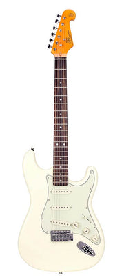 SX SST62-VWH Retro Series elektrische gitaar met tas – vintage white