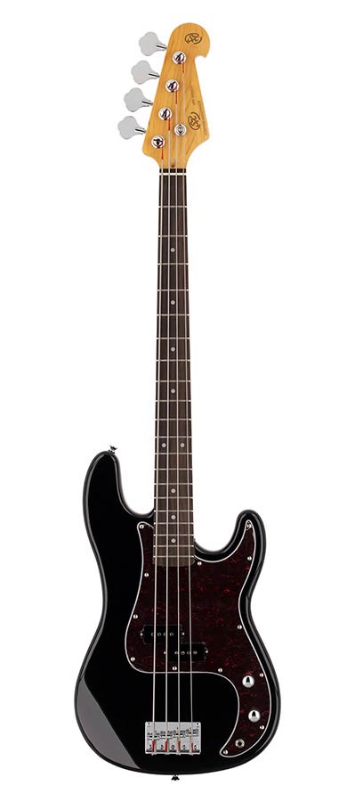 SX: 62 P-Style Elektrische Basgitaar, Split Single Coil Pickup, Tas, Zwart