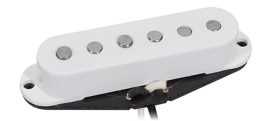 Boston VSC-62-NWH Single coil pickup, Alnico 5 rods, black fiber bobbin, waxed enamel wire, 6.5K neck, white