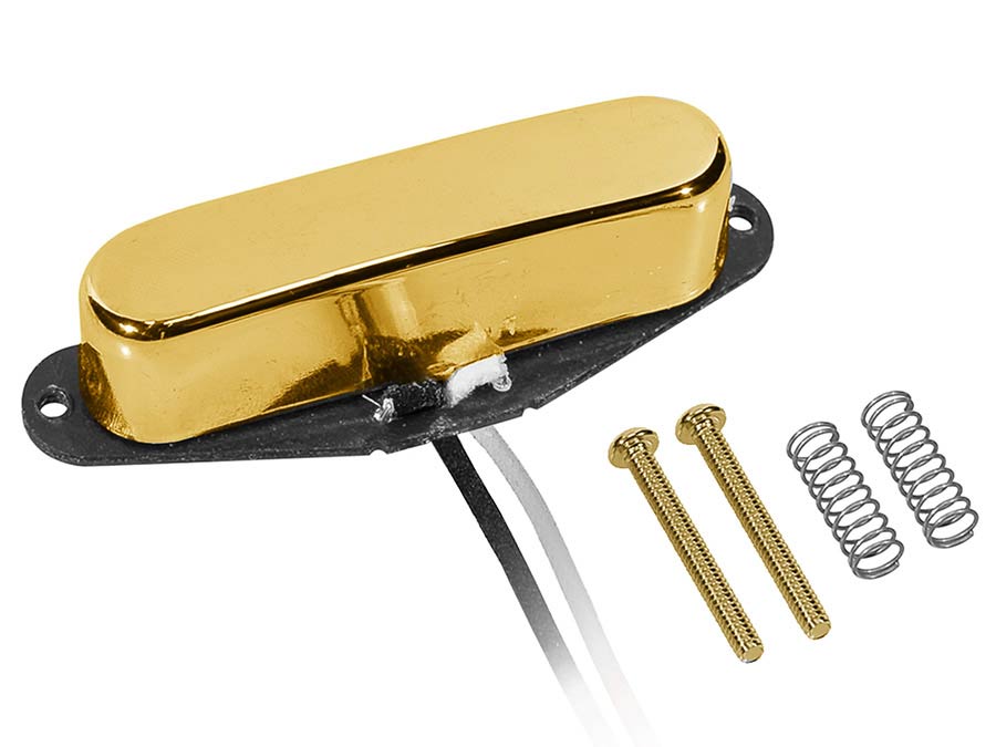 Boston VTE-52-NGD Single coil pickup, Alnico 5 rods, black fibre bobbin, waxed formvar wire, 7.5K neck, gold