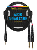 Boston AC-263-300 Audio signaalkabel, 3.5mm jack stereo naar 2x 6.3mm jack mono, 3 meter
