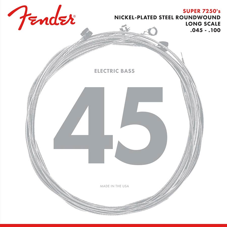 Fender snarenset elektrische basgitaar, nickel roundwound, medium light 045-065-080-100