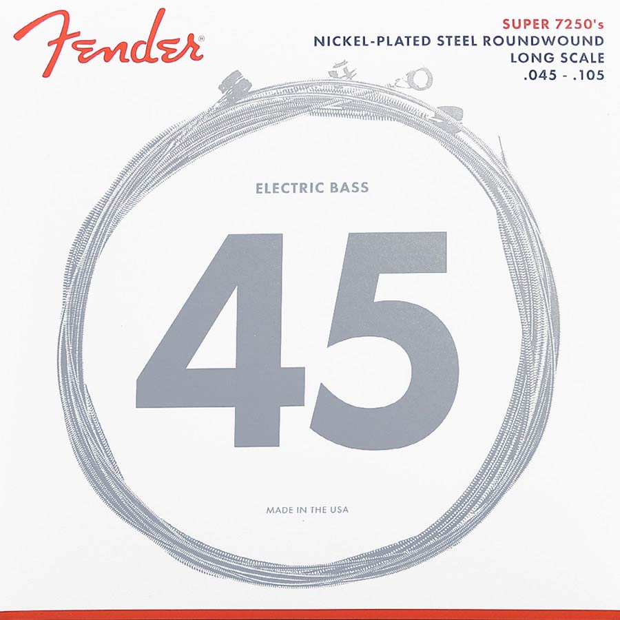 Fender snarenset elektrische basgitaar, nickel roundwound, medium 045-065-085-105