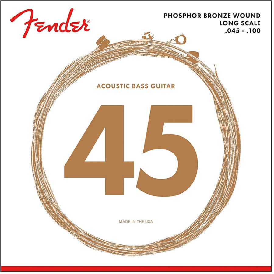 Fender snarenset akoestische basgitaar, 34" long scale, phosphor bronze wound 045-065-080-100