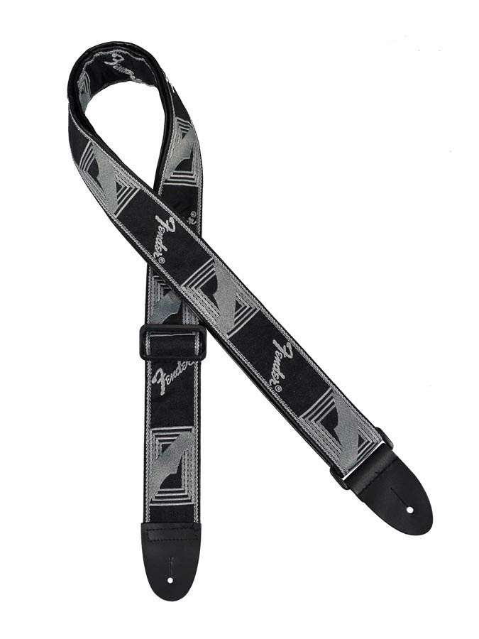 Fender gitaarriem, 5cm breed, voorzien van logo, zwart-lichtgrijs-donkergrijs