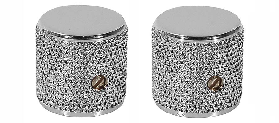 Fender tele/pbass knobs for CTS shaft size, 2pcs, chrome