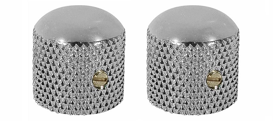 Fender tele vintage knobs for CTS shaft size, 2pcs domes, chrome
