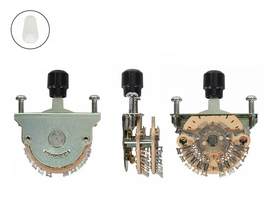 Fender lever switch, 5-way Super Switch, for custom wiring, bolts and cap included