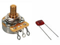 Fender 250K No Load potentiometer, .375" length bushing, solid shaft, with .022mf capacitor