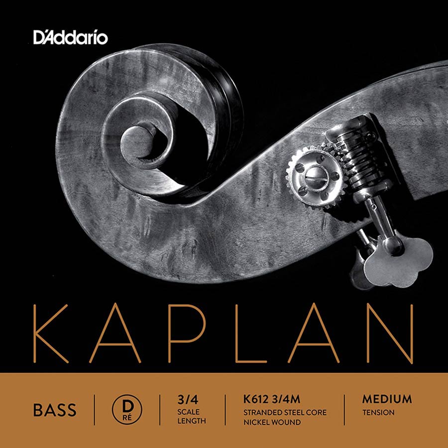 D'Addario K612-34M Contrabassnaar D-2 3/4 Medium stranded steel nikkel omwonden