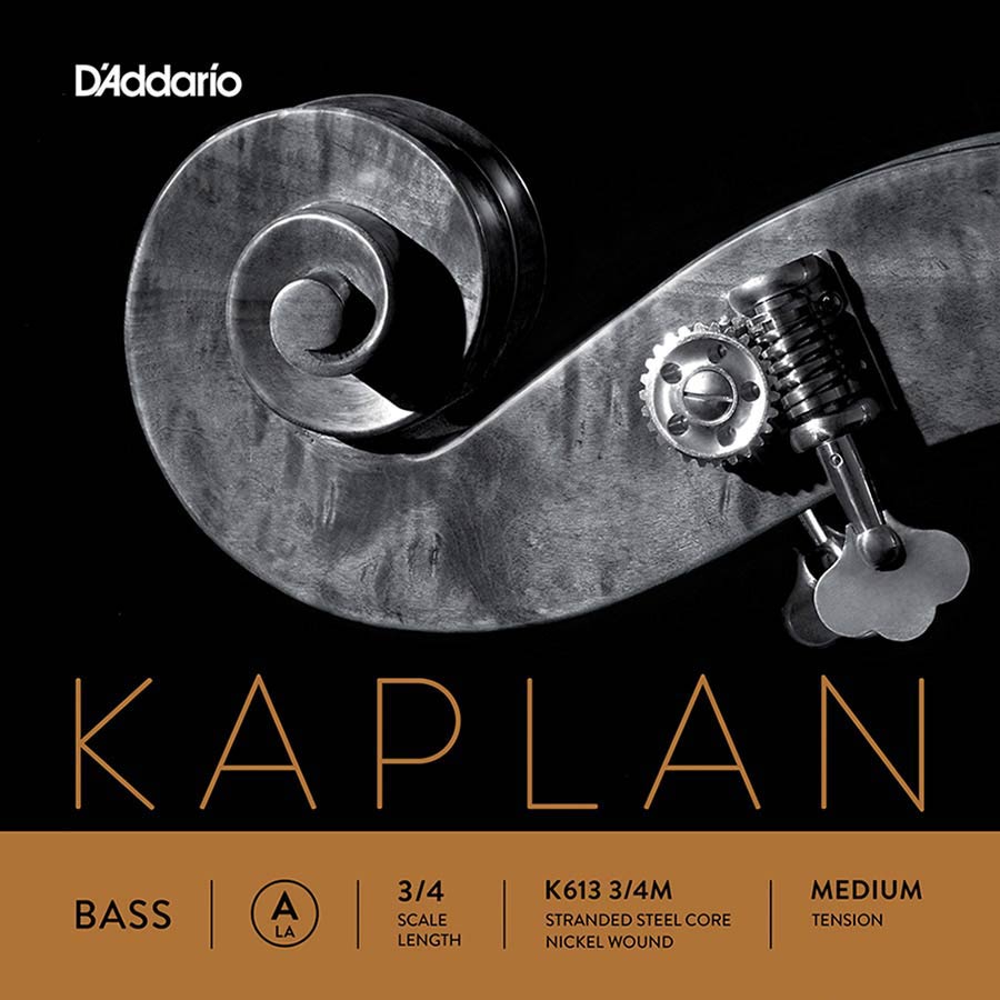 D'Addario K613-34M Contrabassnaar A-3 3/4 Medium stranded steel nikkel omwonden