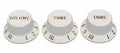 Fender Original Replacement Part strat knobs for CTS shaft size, 1V + 2T, parchment