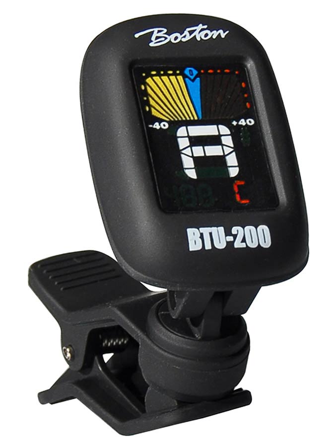 Boston BTU-200 Chromatische clip-on tuner (ook G+B+U+V) full colour display, 430-450Hz