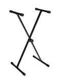 Boston KS-101 Keyboardstatief, X-model, twist lock, geschroefde dragers, compacte verpakking, zwart