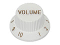 Boston KW-1726-V Bell knob, Stallion, white, fits both 24 fine (CTS) and 18 coarse knurl (Alpha), m.i. Japan, volume