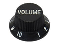 Boston KB-1726-V Bell knob, Stallion, black, fits both 24 fine (CTS) and 18 coarse knurl (Alpha), m.i. Japan, volume