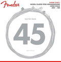 Fender snarenset elektrische basgitaar, pure nickel roundwound, medium light, 045-065-080-100