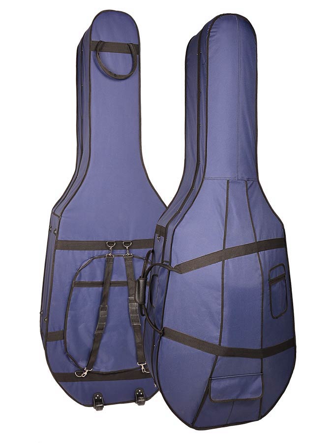 Boston SBB-44-DB Double bass case, 4/4 standard model, foam moulded, blue