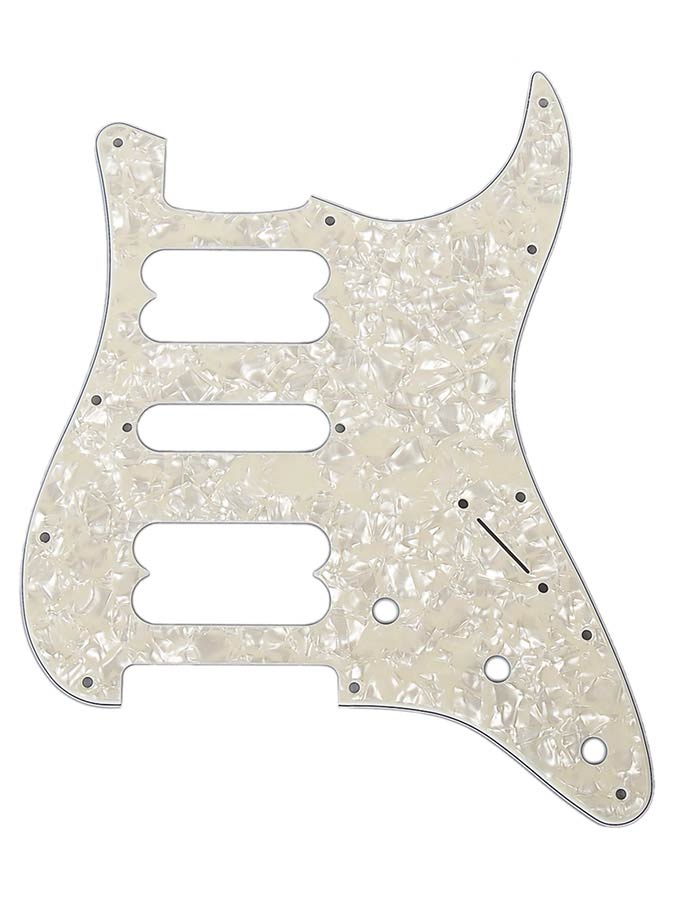 Fender slagplaat Strat Contemporary, HSH, 11 schroefgaten, 4 ply, white pearl