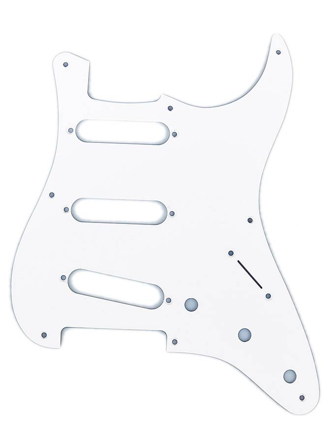 Fender slagplaat ‘57 Vintage Strat, SSS, 8 schroefgaten, 1 ply, white