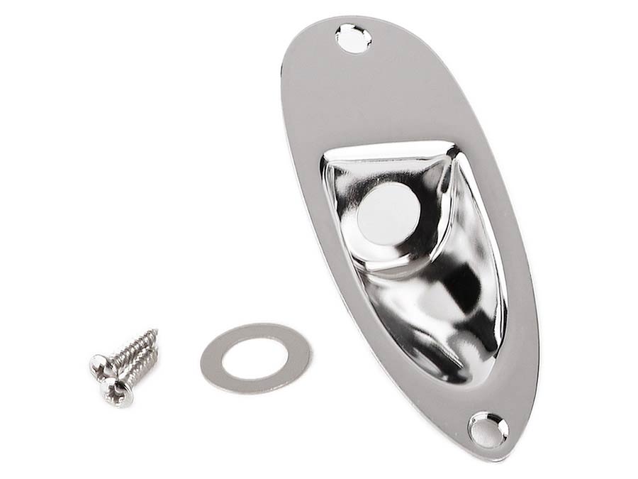 Fender Stratocaster® recessed jack ferrule plate, chrome