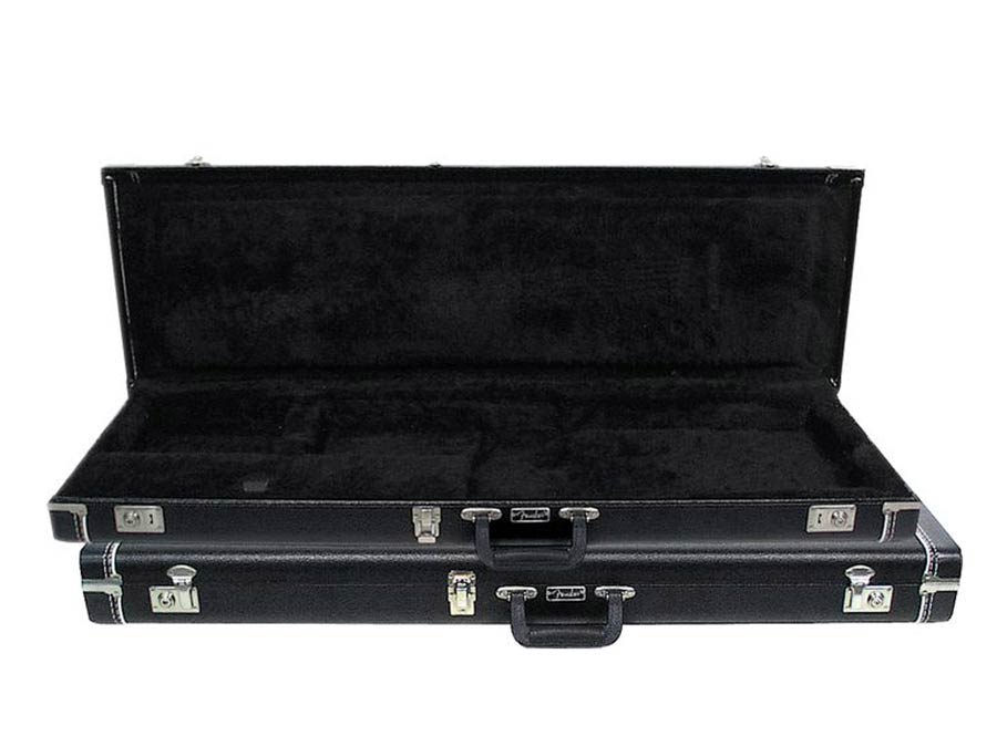Fender deluxe koffer voor Mustang/Jag-stang/Cyclone, lederen handvat en uiteinden, zwart tolex & zwart int