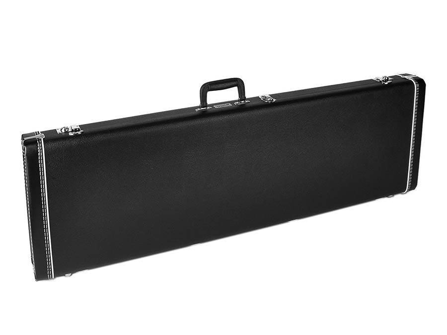Fender deluxe koffer voor Precision Bass®, lederen handvat en uiteinden, zwart tolex & zwart interieur