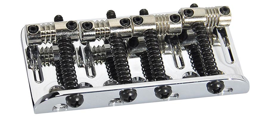 Fender bridge assembly American Deluxe Bass, chrome