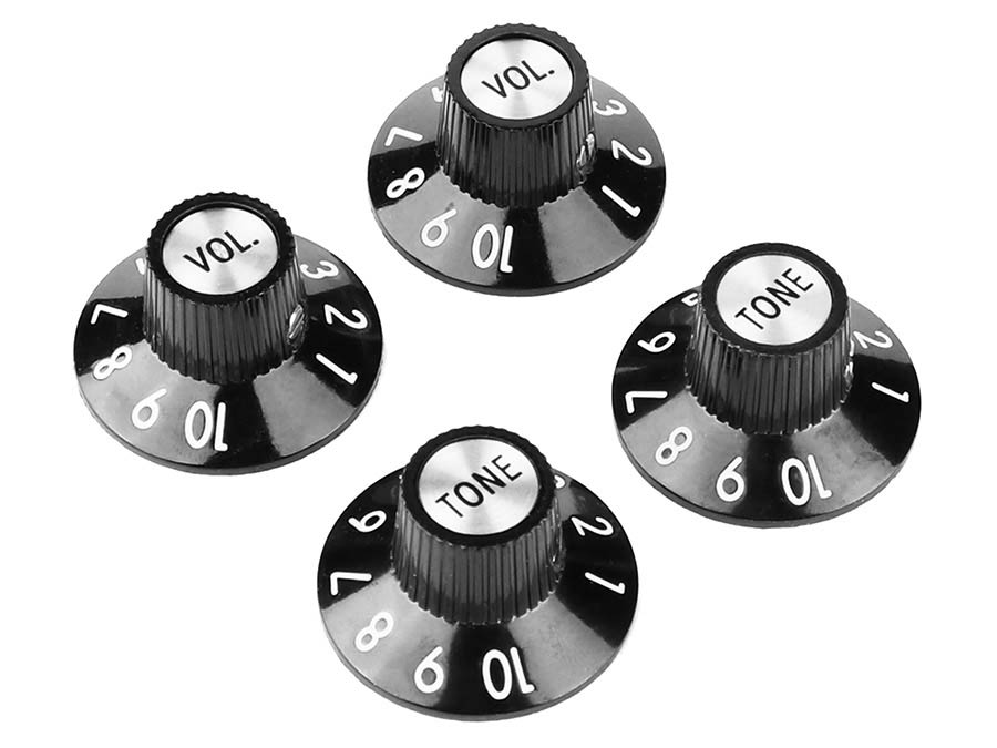 Fender volume and tone knob set for '72 Tele Custom, black
