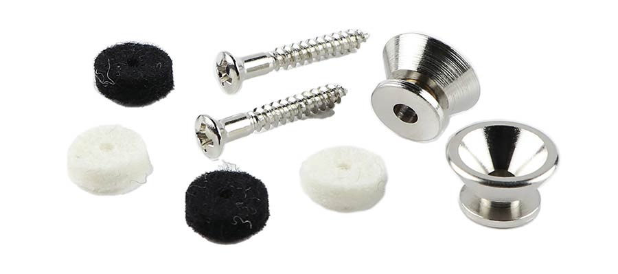 Fender strap buttons, chroom, 2 stuks