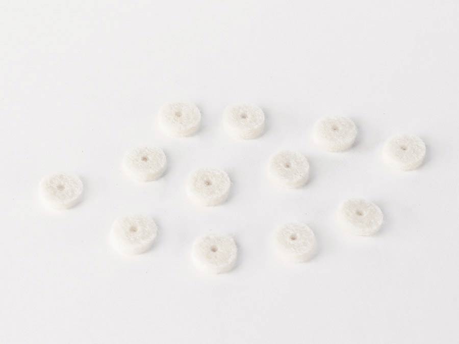 Fender strap button felt washers, 12 pcs, white