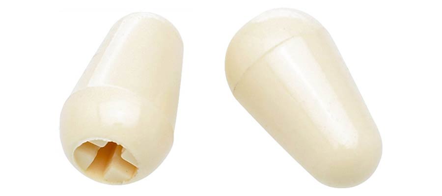 Fender switch tips Strat, 2 pcs, aged white