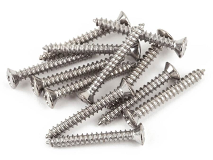 Fender bridge mounting screws, 5 x 1, chrome, 12 pcs