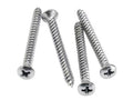 Fender neck mounting screws, chrome, 4 pcs