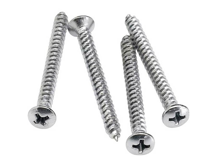 Fender neck mounting screws, chrome, 4 pcs