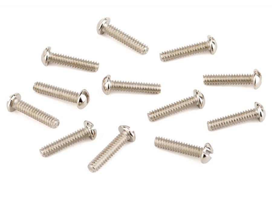 Fender pickup mounting screws, slotted machine, vintage '50s Tele, 6-32 x 5/8, round head, 12 pcs