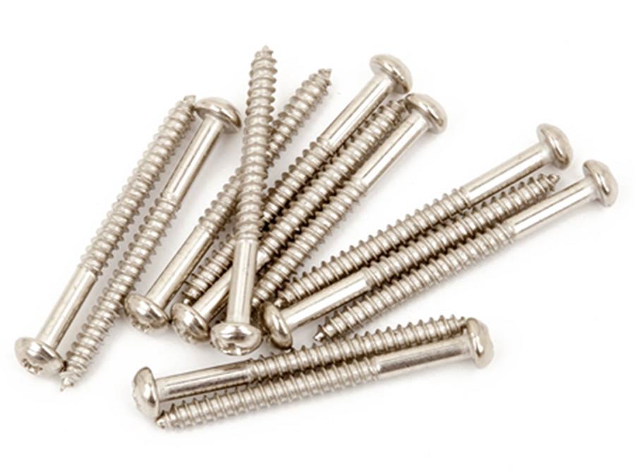 Fender pickup mounting screws, vintage basses, 4 x 1-1/4 philips, nickel, 12 pcs
