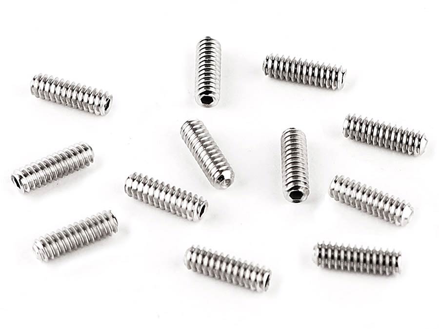 Fender saddle height screws, Standard Series basses, 6-32 x 7/16 hex, nikkel, 12 pcs