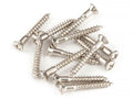 Fender strap button mounting screws, 6 x 1, oval head, chrome, 12 pcs