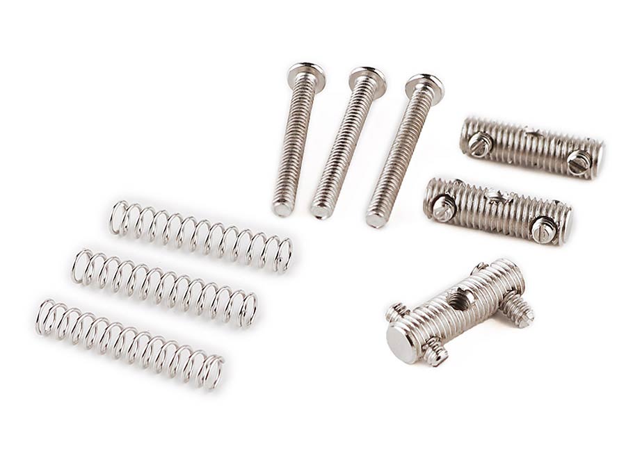 Fender brugzadel, Vintage Tele, threaded, chroom, set of 3