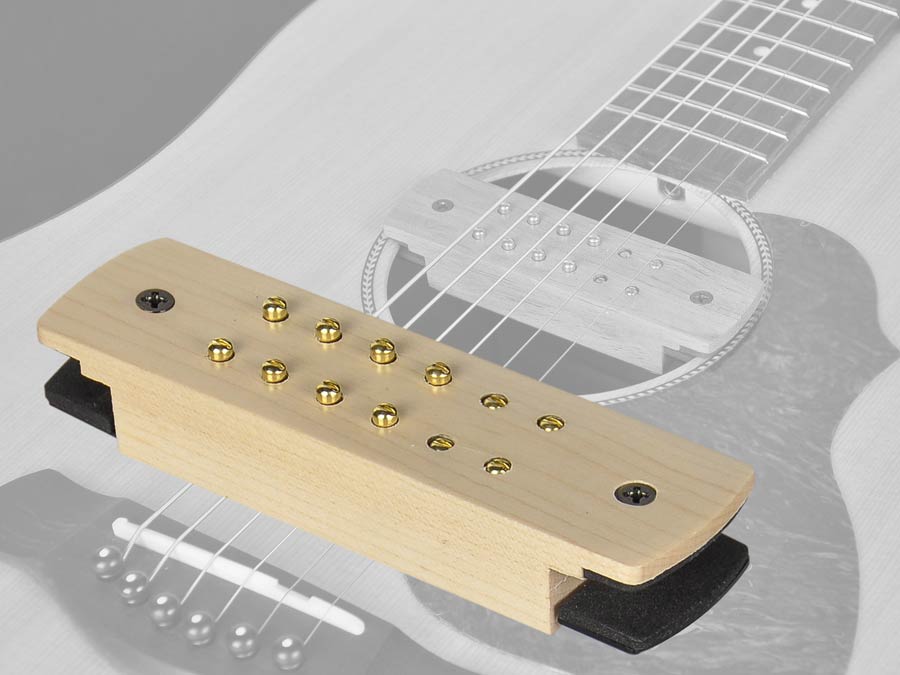 Boston SHP-210 Soundhole pickup, humbucker with adjustable poles, 60cm cable + jack socket, solid maple cover