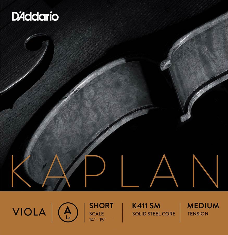 D'Addario K411-SM Altvioolsnaar A-1 solid steel Titanium Omwonden short scale Medium tension
