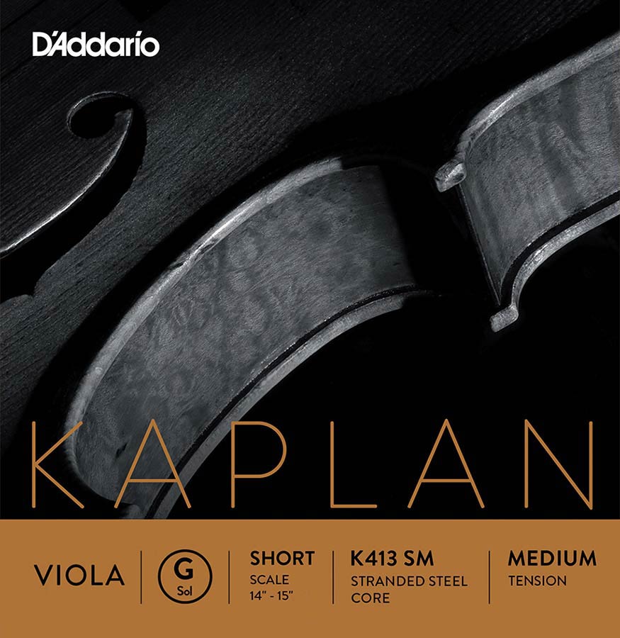D'Addario K413-SM Altvioolsnaar G-3 stranded steel Zilver Omwonden short scale Medium tension